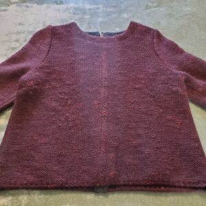 B&K Buchanan kang red zipper back sweater sz small